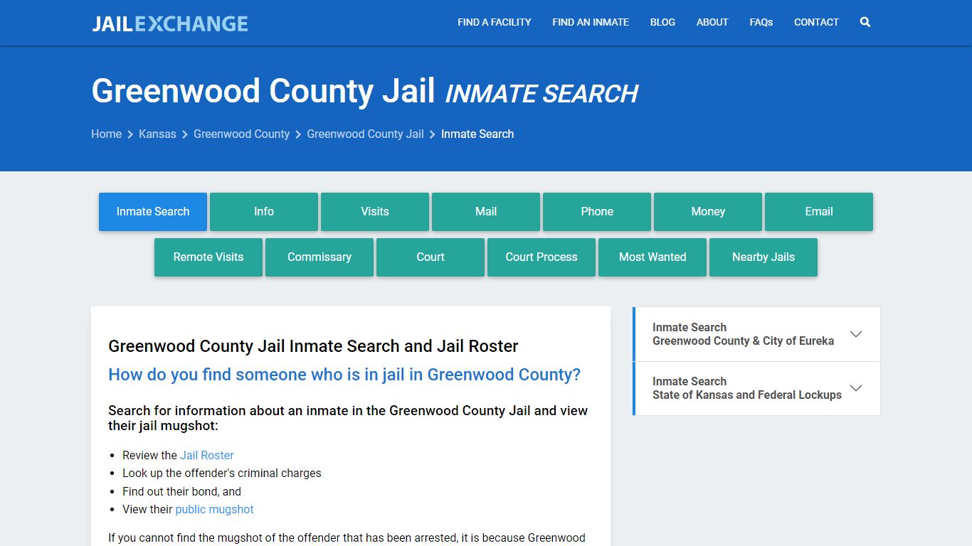 Inmate Search: Roster & Mugshots - Greenwood County Jail, KS