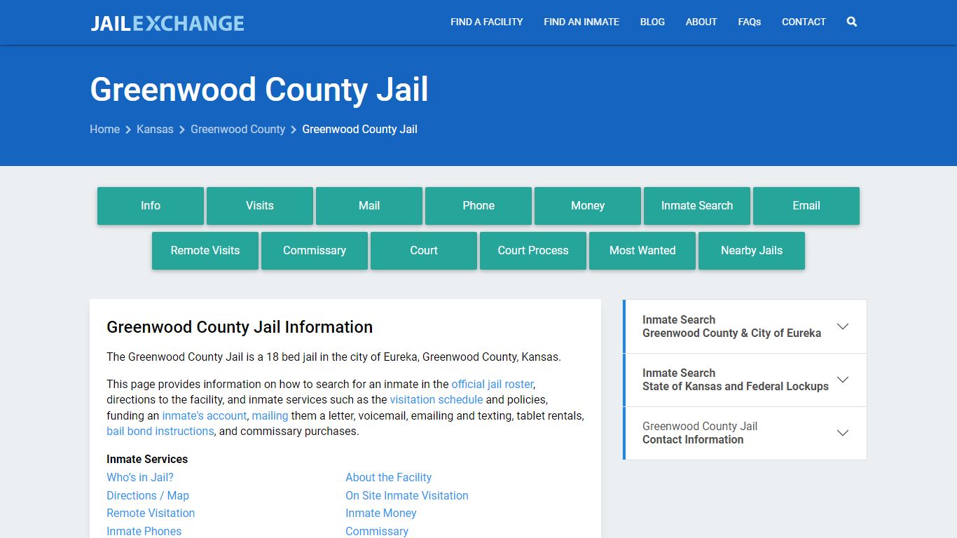 Greenwood County Jail, KS Inmate Search, Information